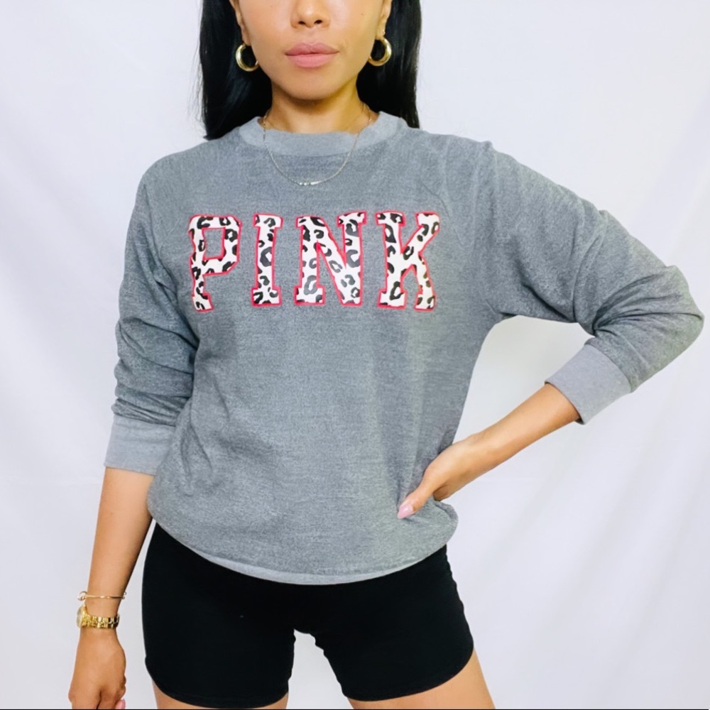 Victoria's Secret PINK | Grey Leopard Sweatshirt - Picture 10 of 11